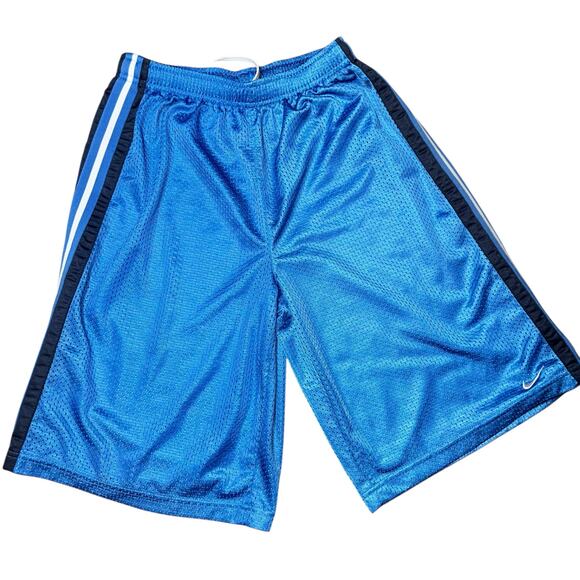 Vintage Nike Retro boys retro mesh basketball shorts blue white stripe XL 18-20 - Picture 2 of 5